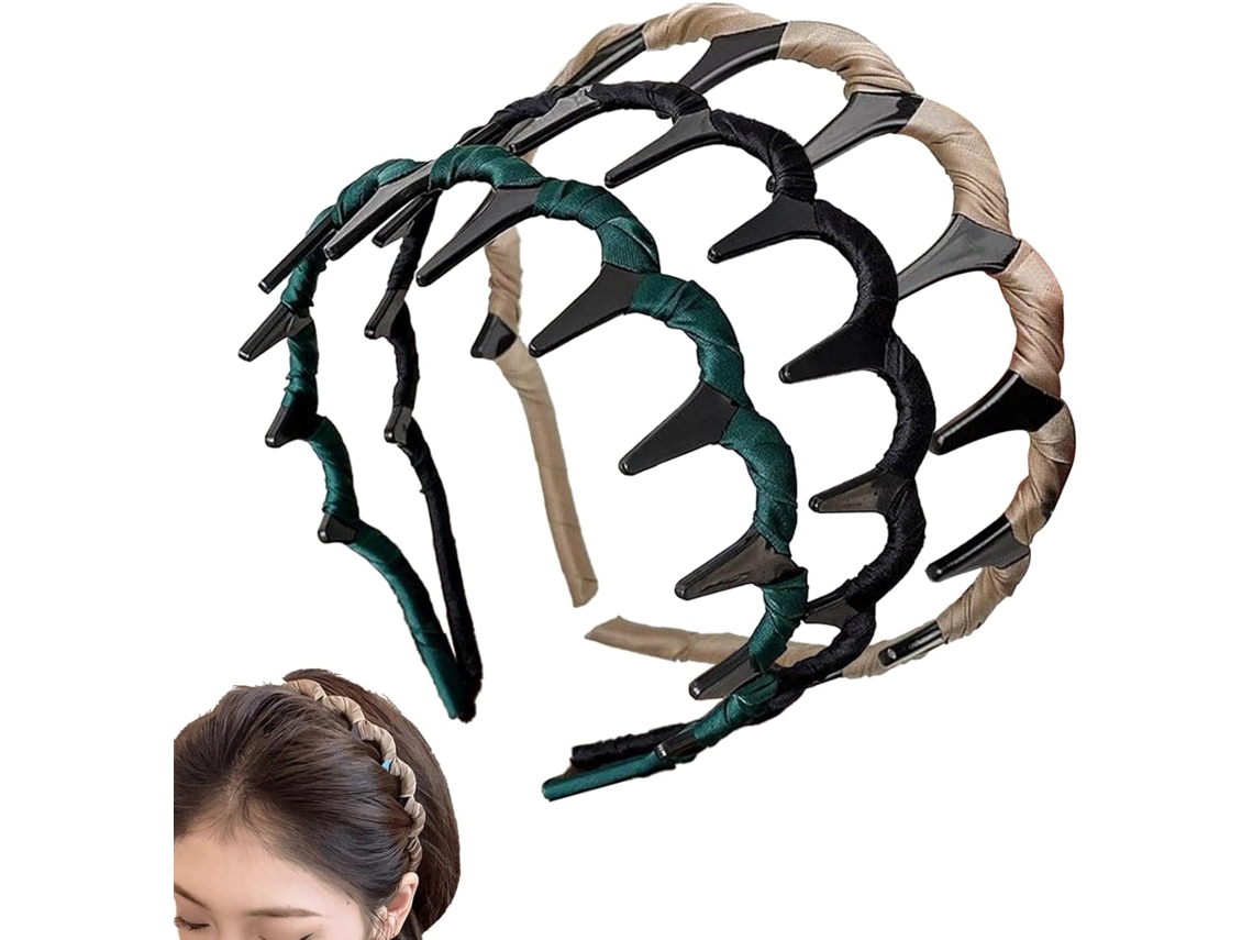 Conjunto de 3 tiaras vintage com caveiras de cabelo artificial - Acessórios de moda