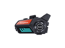 Fone capacete moto com farol LED, botões RGB, IPX6, cancelamento ruído, microfone rígido para passeios e aventuras Preto JIAPEI