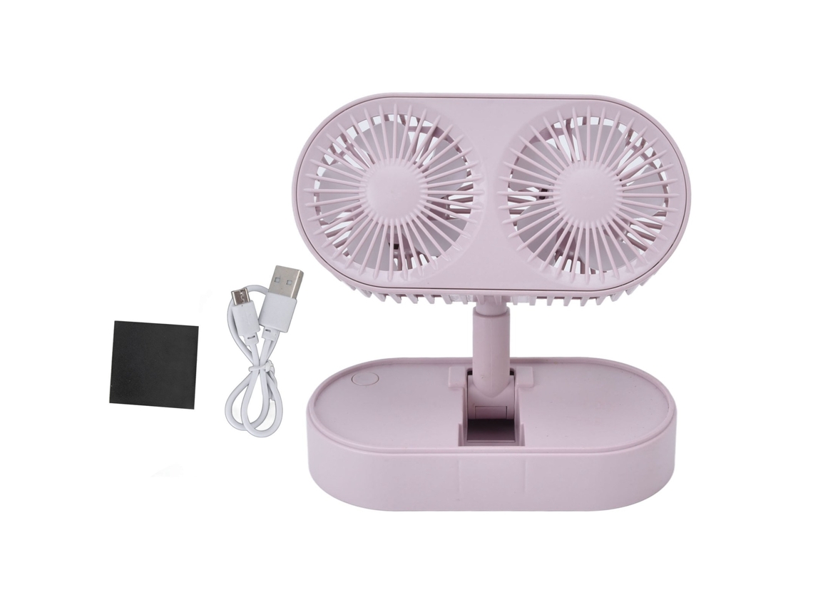 Ventilador Mesa 2 Ventoinhas Rosa Ajustável 3 Níveis