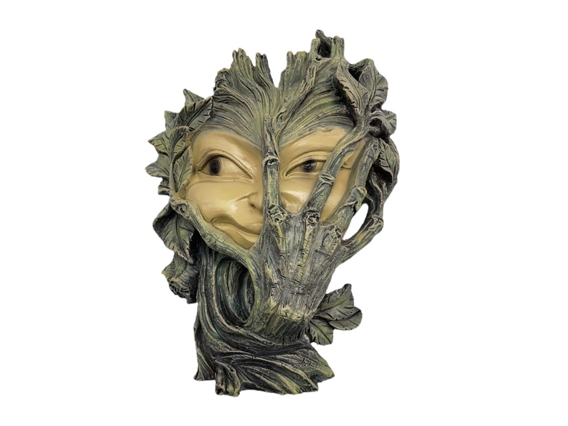Esculturas de Parede Jardim e Decoração com Rosto Feminino Arte Mística de Árvore