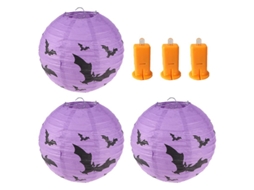 3 Conjuntos de Lanterna de Halloween para Decorações de Halloween ALLINLESS