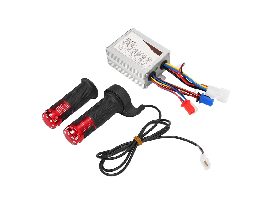 Controlador de escobillas 48v 500w com mango de aceleração de cristal vermelho para bicicletas, triciclos, motocicletas