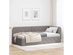 Vidaxl Estrutura De Cama De Canto Cinzento-acastanhado 100 X 200 Cm