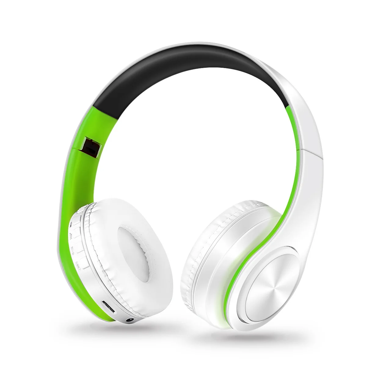 Fone De Ouvido Estéreo Sem Fio Bluetooth (branco E Verde) Com Microfone Embutido