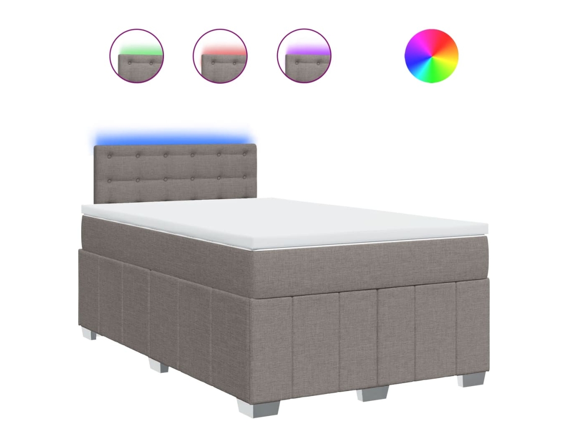 Box Spring Bed, Box Spring Beds Vidaxl Cinzento-acastanhado Tecido (120 X 200 Cm)