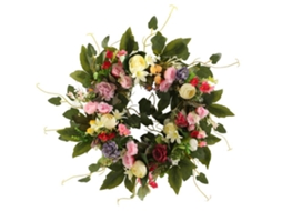 Coroa de Flores de Primavera Artificial Guirlanda de Lintel para Casa Férias Casamento | S/MARCA