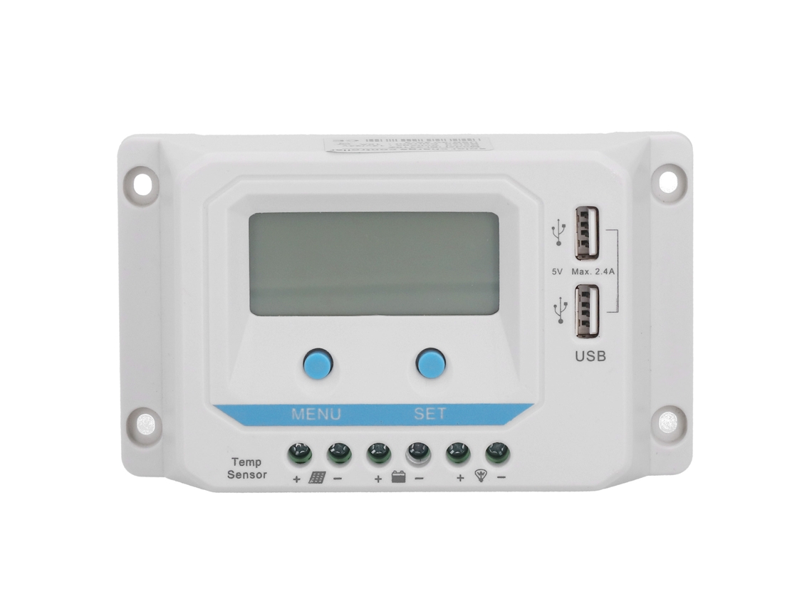 Controlador de Carga Solar PWM EL2410Z 12v/24v 10a com LCD e Usb