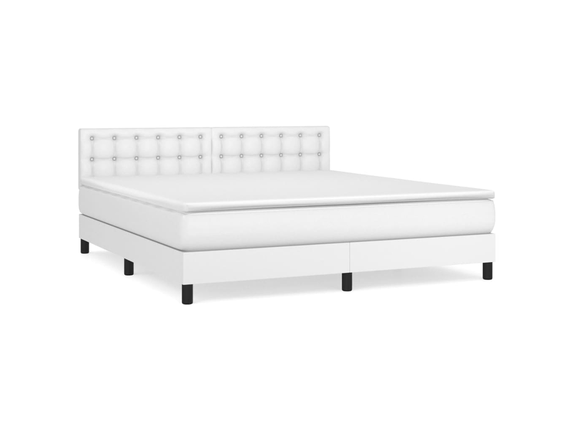 Box Spring Bed, Box Spring Beds Vidaxl Branco Couro Artificial (180 X 200 Cm)