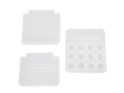 3 Moldes de Prateleira de Óleo em Silicone Reutilizáveis para Diy Epóxi Armazenamento e Exibição S/MARCA