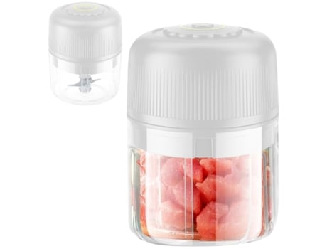 Mini Esmagador De Alho Elétrico Processador De Alimentos Picador Sem Fio Poderoso Usb Recarregável 300ml Branco Veanxin Vaenxin