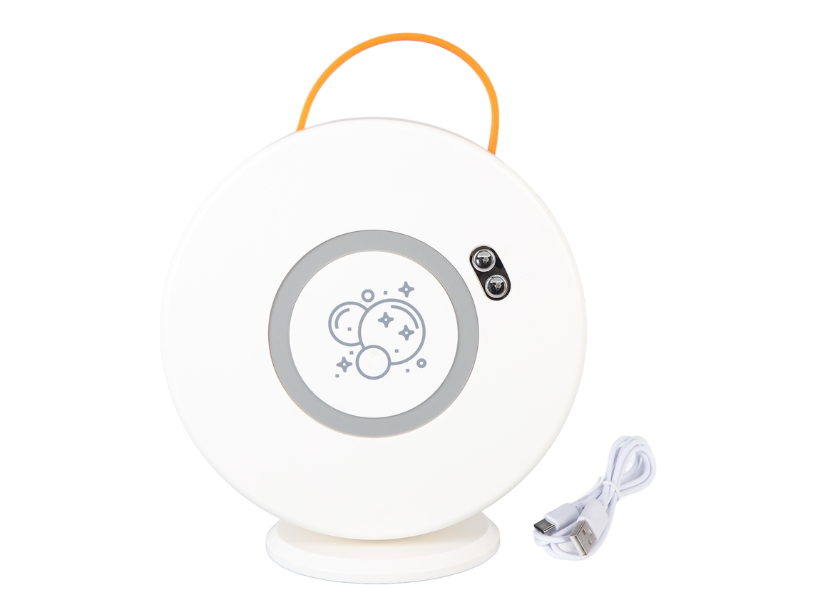 Máquina De Bolhas Com Rotação Automática Recarregável Usb Para Crianças Festas Branco