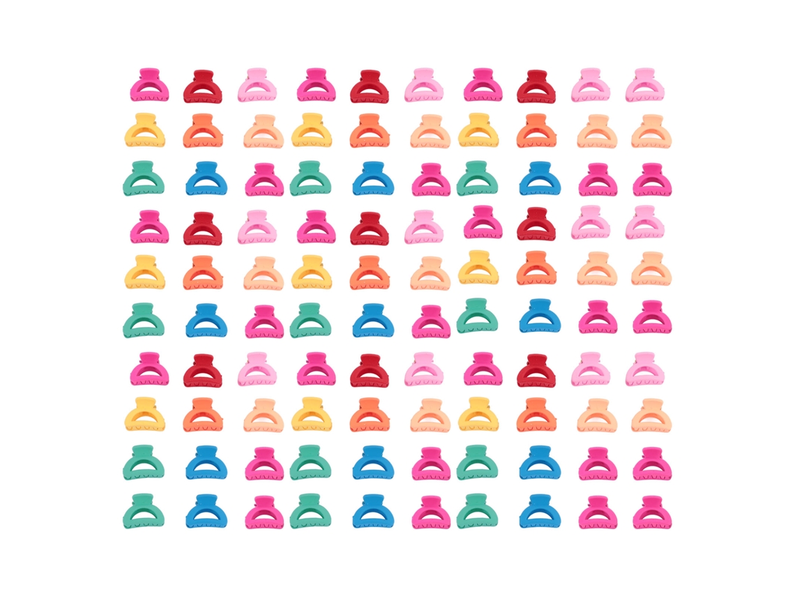 100pcs Clips De Cabelo Mini Arco De Lua Colorido Com Grip Forte Para Cabelo Fino E Fios Curto