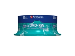 DVD RW Prata Fosco 4,7 GB 25 Unidades Verbatim