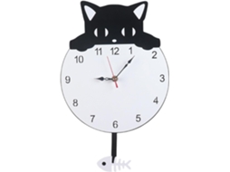 Relógio De Parede Com Gatinho Fofo | Lindo Relógio Analógico Para Quarto E Sala De Estar