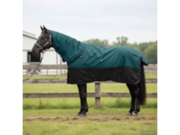 Vidaxl Cobertor De Cavalo Verde Escuro E Preto 155 Cm Poliéster