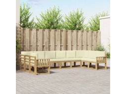 Vidaxl Conjunto De Sofás Para Exterior 10 Pcs Branco E Creme