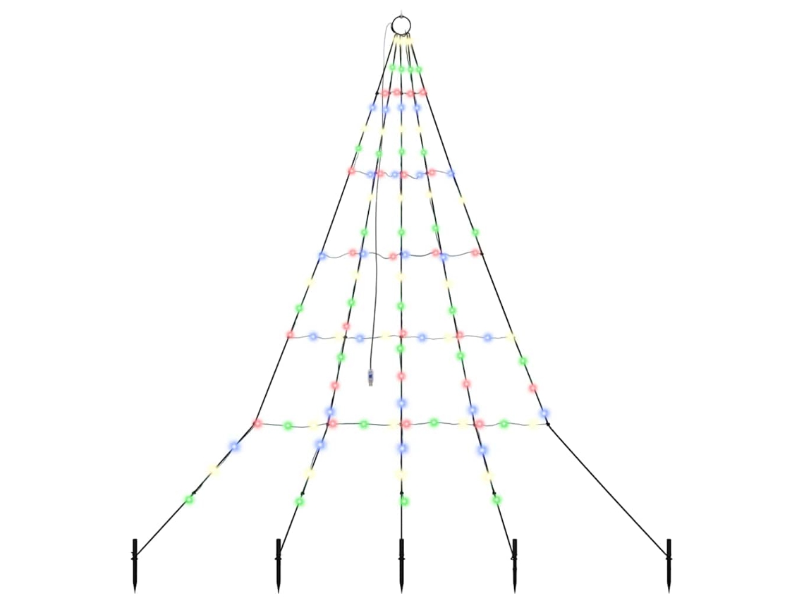 Conjunto 1 Árvore De Led Vidaxl Multicolorido Metal (182 Cm)