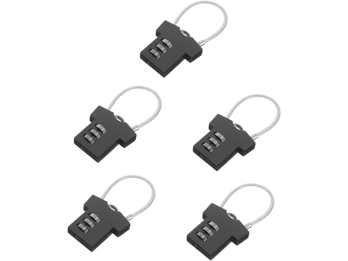 Conjunto De 5 Cadeados Digitais Para Bagagem Em Aço Com Código