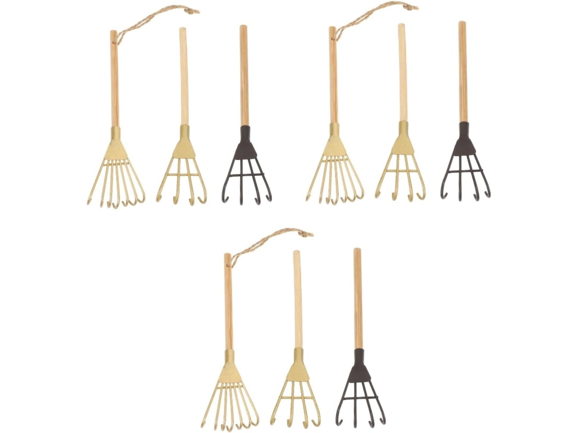 Conjunto De 9 Mini Ancinhos De Ferro Para Decoração De Jardim, Ferramentas De Jardinagem