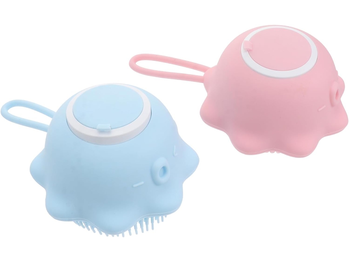 Conjunto De Escovas Banho Beaupretty 2 Peças Para Meninos E Meninas, Duráveis E Esfoliantes, Com Um Adorável Design De