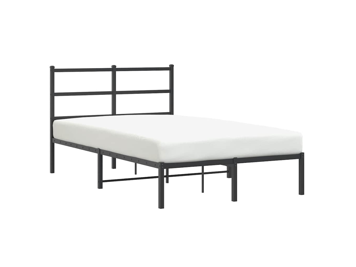 Estrutura de Cama com Cabeceira Metal Preto MAISON EXCLUSIVE 120x190 cm