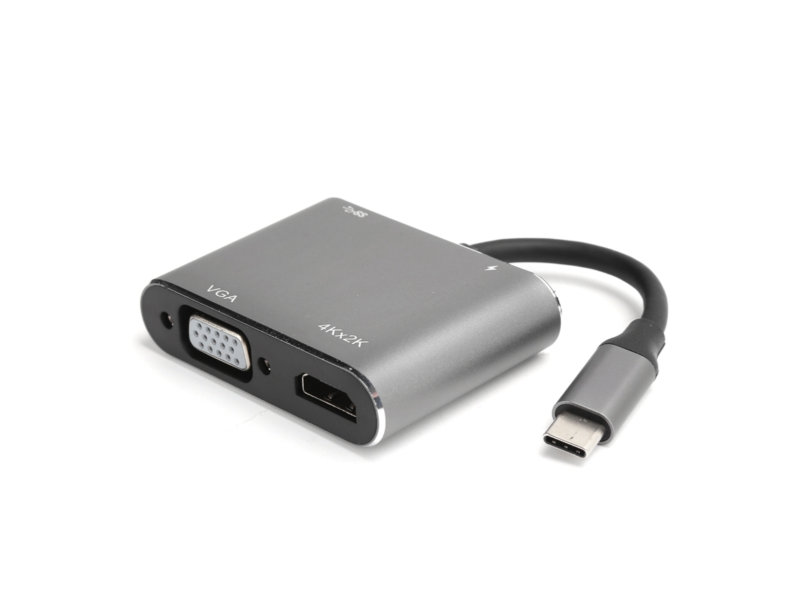 Mali docking Station Usb c para Hdmi Vga Usb3.0 Conversor 4 em 1 com Carregamento Rápido 87w e 4k