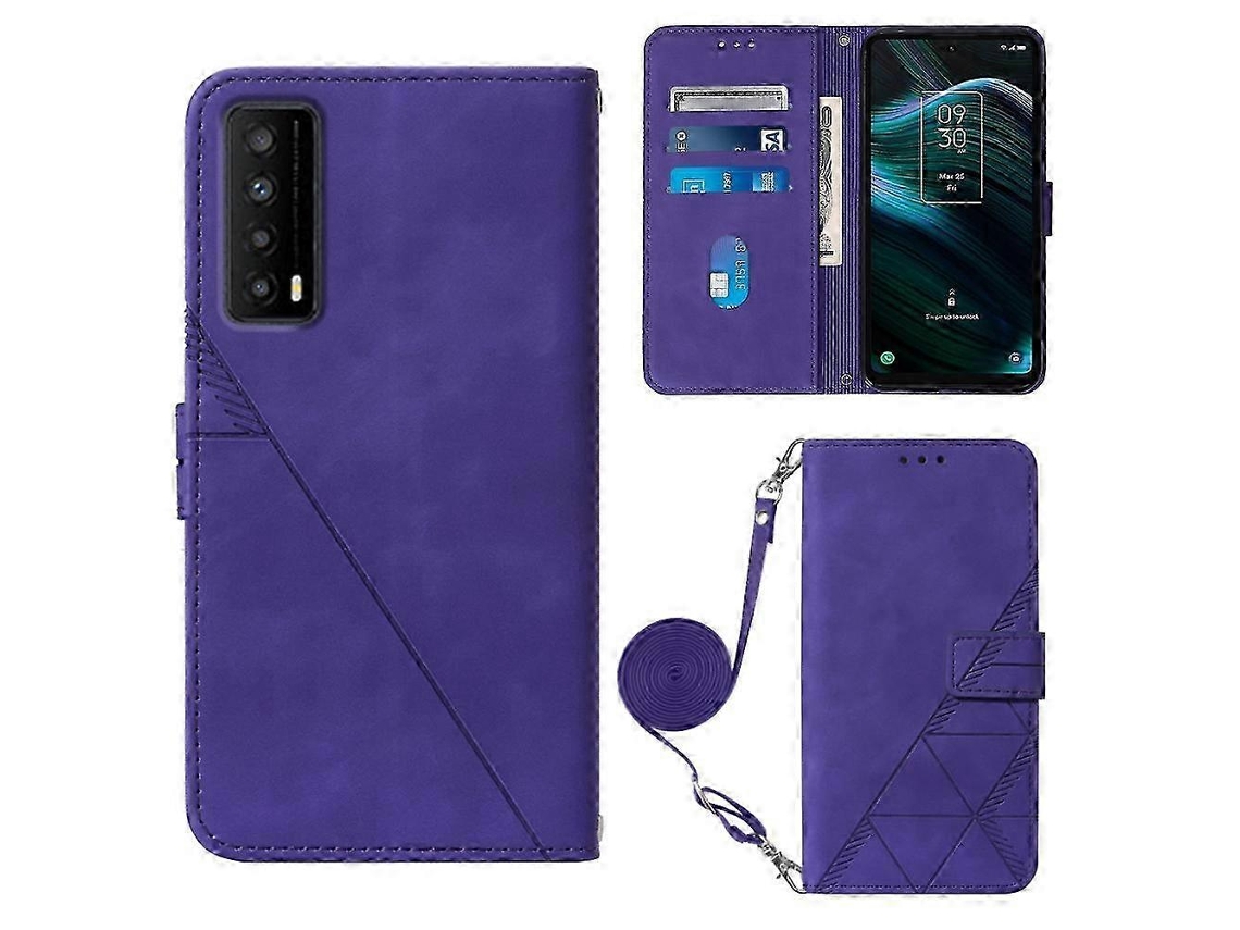 Purple2026 For Tcl Stylus 5g Crossbody 3d Embossed Flip Leather Phone Case