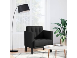 Vidaxl Poltrona Com Apoio De Braços 53 Cm Tecido Preto
