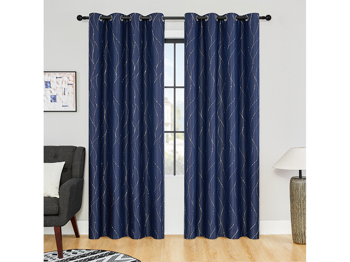 Cortinas Opacas, Cortinas Blackout Com Ilhós, Cortinas Térmicas Azul Marinho