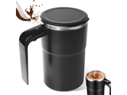 Copo Misturador Automático 380ml em Aço Inox 304, Pega e Visor de Temperatura, Magnético para Café e Pós.
