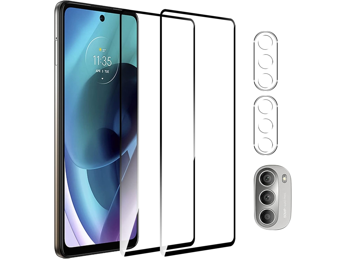 Conjunto de Películas de Ecrã Sem Bolhas Dureza para Motorola Moto G51 HONGWE. Vidro Temperado (2un)