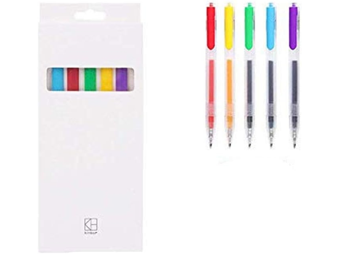 Canetas De Gel Coloridas Vidoo, 5/10 Cores, Ponta Fosca 0,5 Mm, Para