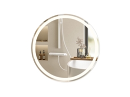 Espelho Iluminado Banheiro 50 Cm Led Redondo Mural Interruptor Táctil Anti-Condensação Ip44 Ajustável 3000K-6500K NETTLIFE