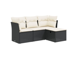 Garden Sofa Set, Garden Sofa Sets Vidaxl Preto Rattan / Vime (n/a)