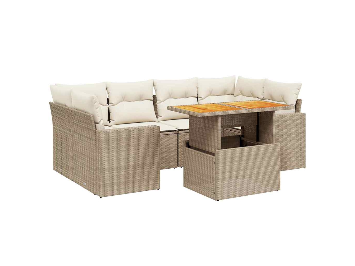 Garden Sofa Set, Garden Sofa Sets Vidaxl Bege Rattan / Vime (n/a)