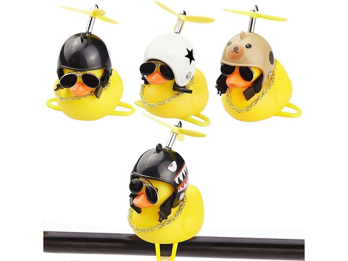 Rebe-4 Campainhas De Bicicleta Pato Amarelo Congelado Com 4 Estilos Divertidos Para Crianças E Adultos - Decoração De Guidão De Bicicleta E Moto