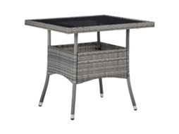 Vidaxl Mesa De Jantar Para Exterior Vime Pe E Vidro Cinzento