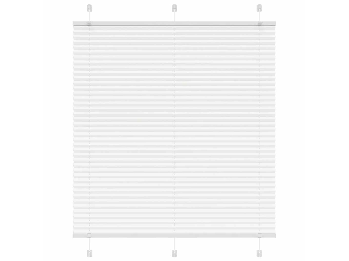 Vidaxl Branco Plissada Cega 115x100cm Largura Tecido 114,4cm Poliéster