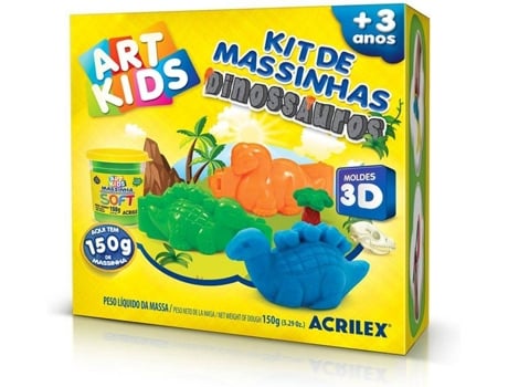 Plasticina ACRILEX Art Kids Dinossauros (Idade Mínima Recomendada: 3 anos)