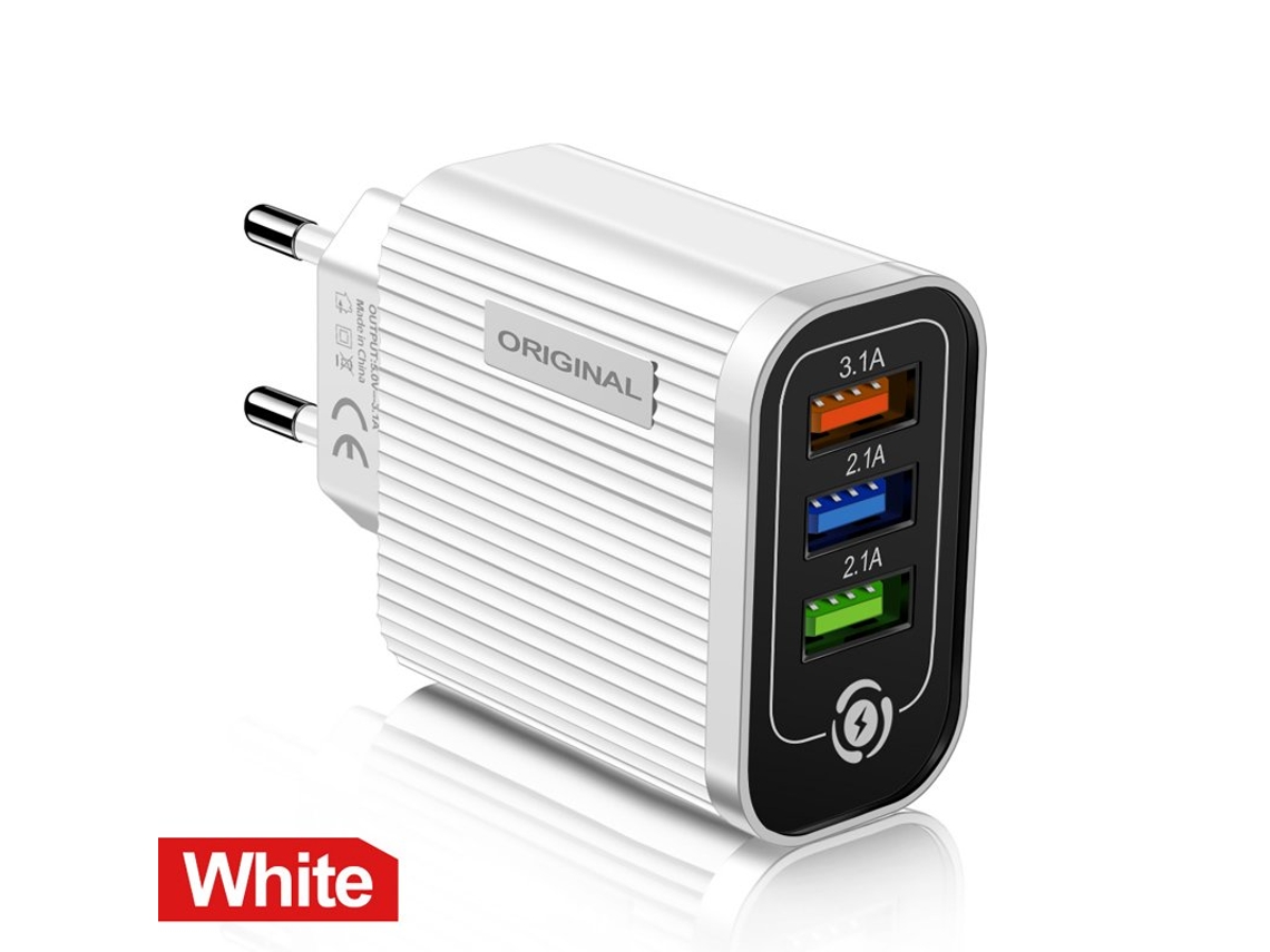 Carregador Usb Portas Luz Led