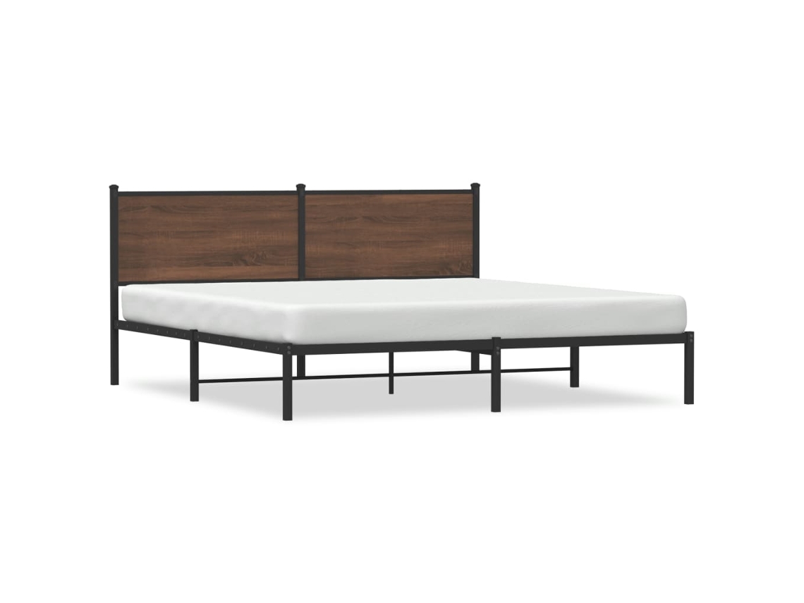 Bed Frame, Bed Frames Vidaxl Marrom Aço (180 X 200 Cm)