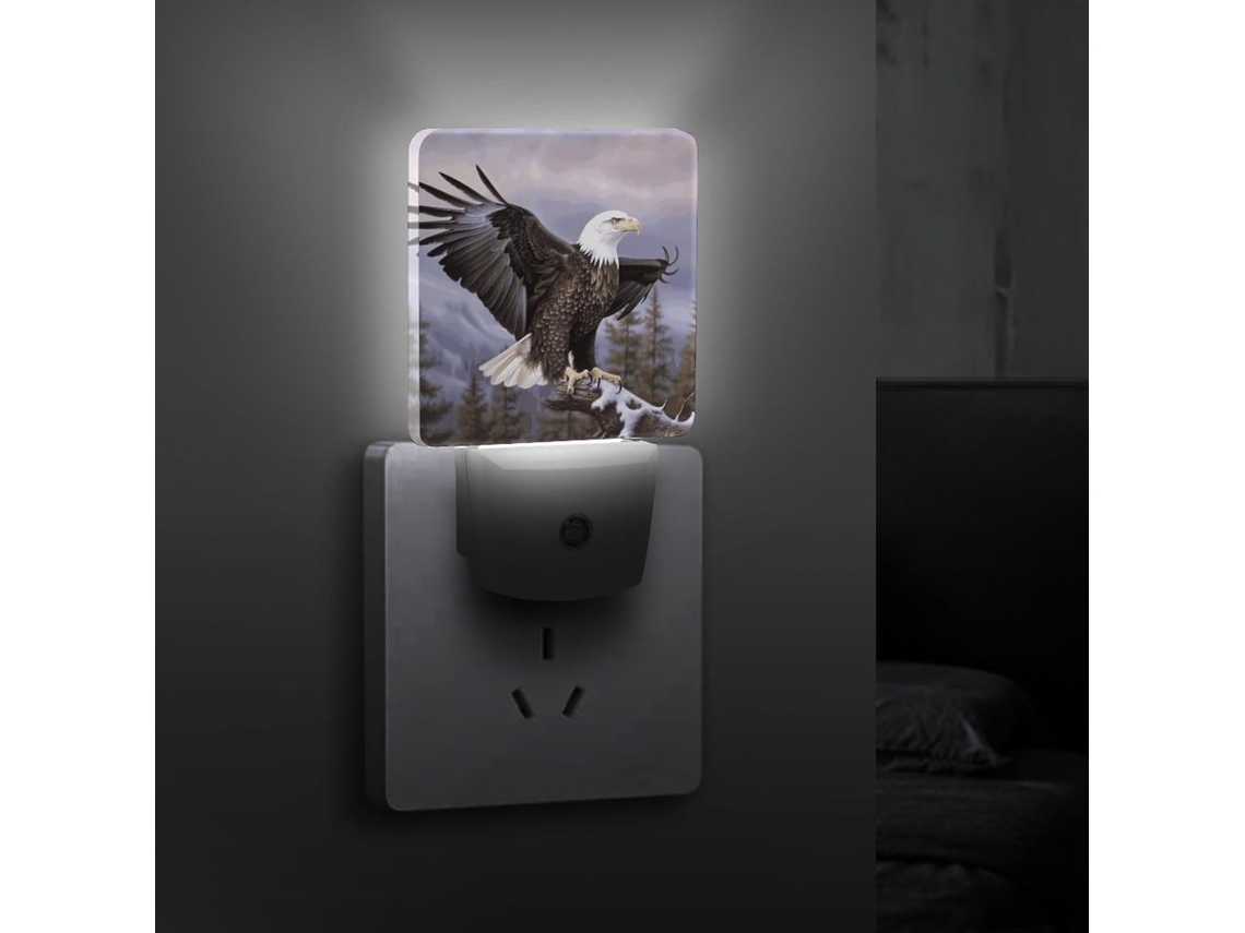 Luminária De Parede Com Design Águia Careca, Lâmpada Led Com Sensor Crepuscular, Luzes Noturnas Decorativas Eficientes