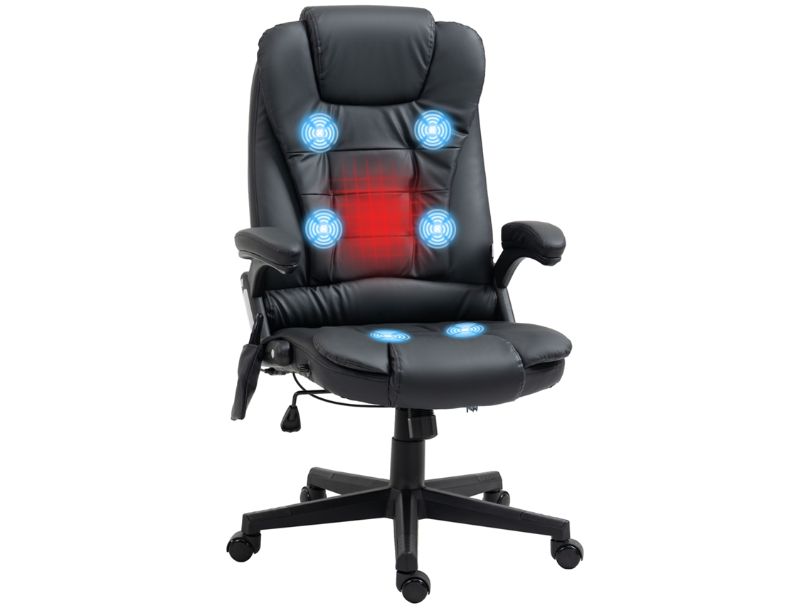 Cadeira de Escritório com Massagem e Aquecimento, Estofada Preto ZENCORE SERVICES