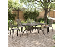 Pcs Conjunto De Jantar Para Jardim Alumínio Fundido Bronze Dkd Home Decor