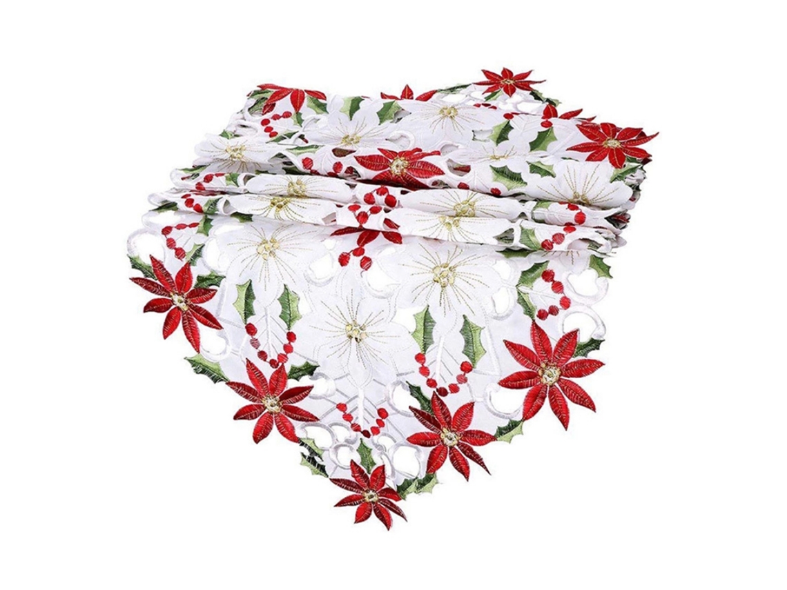 Passadeira de mesa de Natal com bordado em cetim, 38x176cm LAXISCREED
