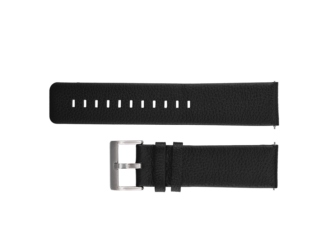 Pulseira de Couro Genuíno Preto para Fitbit Blaze EOOCOO