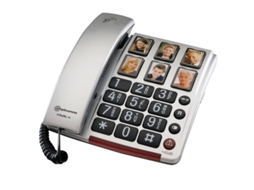Telefone Fixo para Idosos AMPLICOMMS Bigtel 40 Plus +40Db Gris