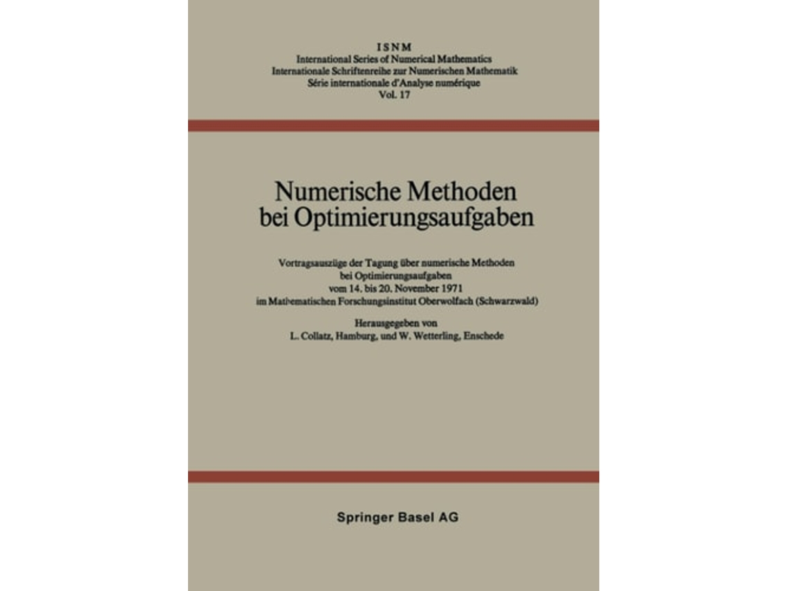 Livro Numerische Methoden Bei Optimierungsaufgaben De L Collatz E W Wetterling (alemão)