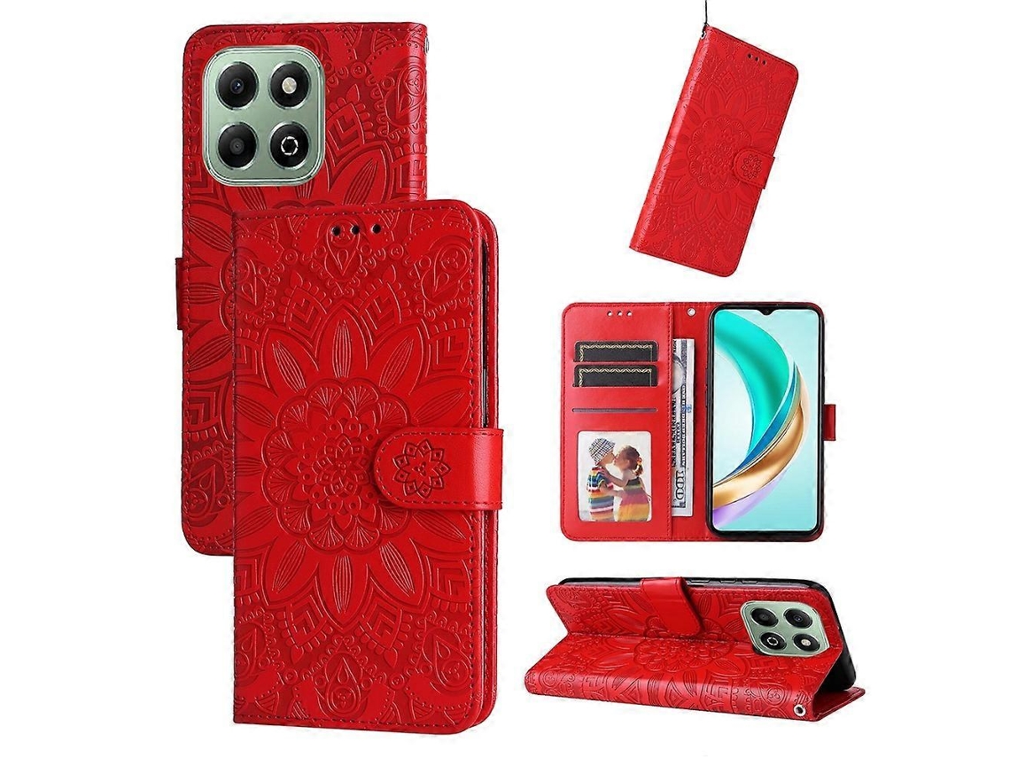 Capa De Celular De Couro Com Estampa De Girassol
