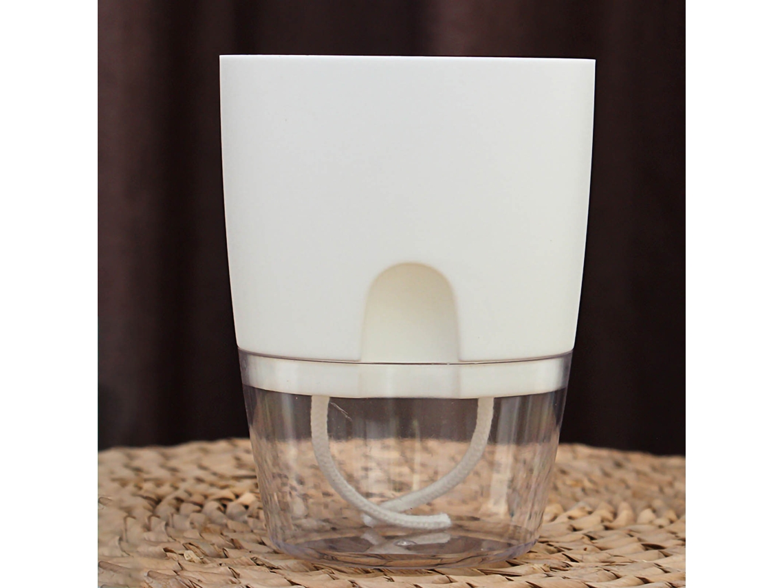 Vaso Autorega Rope Plástico Decorativo Branco 15.3cm